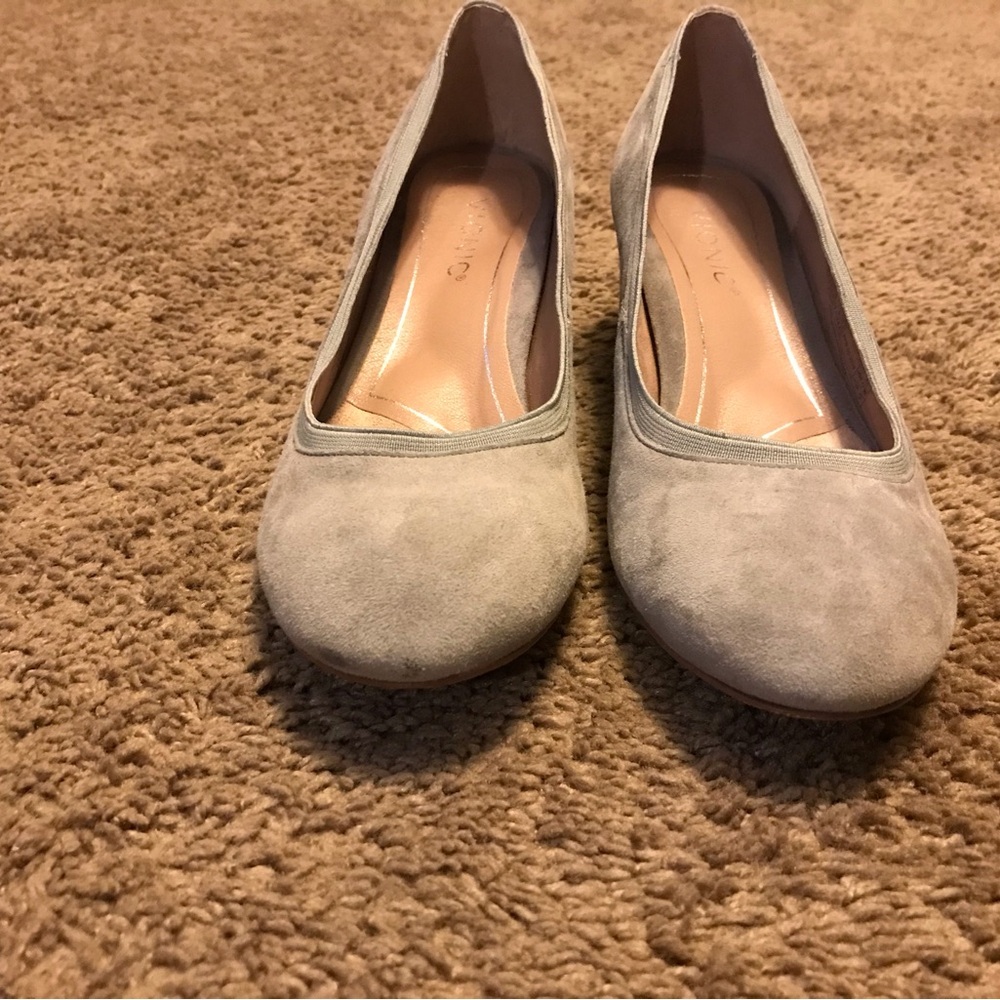 Women's Vionic Natalie Block Heel Pump Slate Grey Suede - Picture 7 of 10